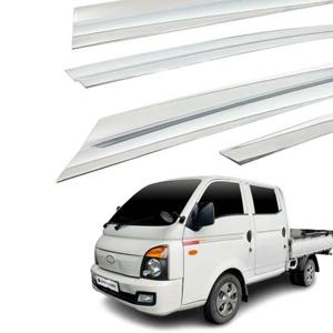 포터2 더블캡 리어도어 크롬 썬바이저 차량용 진흥 2P 썬바이저몰딩 썬바이져몰딩 자동차썬바이져 자동차썬바이저 차량썬바이져 빗물받이