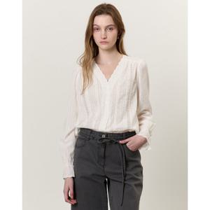 아떼 바네사브루노 여성 25SS 인기 급상승화이트 썸머 아일렛 자수 레이스 긴팔블라우스 VLBL5B303WT