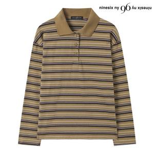 [나인식스뉴욕]카라넥 반버튼업 단가라 긴팔 티셔츠 (NP4LW007L0)