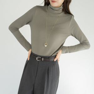 엄마옷 마담4060 소프트텐셀폴라티셔츠 중년여성 데일리 모던베이직-ZTE2510066-