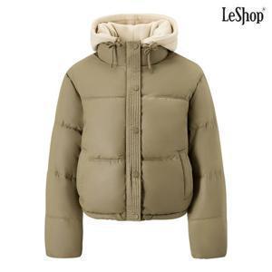 [르샵]후드 레이어드 배색 스트링 패딩 점퍼 (DP4JJ003A)