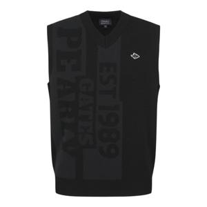 파리게이츠나시 NQC 511C3SV101_BK 남성 로고 자카드 브이넥 니트 베스트