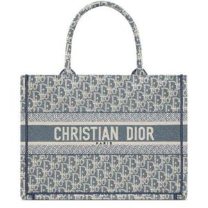 디올 Medium Dior Book Tote Dior Oblique embroidery DIO8VM64BLU