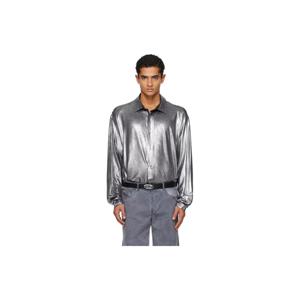 25 FW 디젤 남성 실버 S 프레드 포일 셔츠 252001M192010