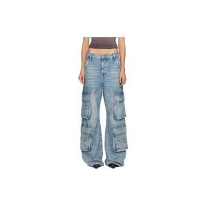 25 FW 디젤 여성 블루 릴랙스 1996 D 사이어 데님 카고 팬츠 252001F069000