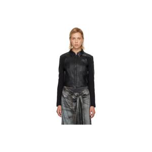 25 FW 디젤 여성 블랙 토템 P1 가죽 재킷 252001F064002