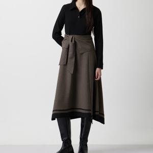 [주크] 저지 믹스 체크 프린트 원피스 Z254MSE014