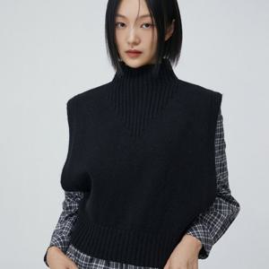 플라스틱아일랜드  (PR4KV081) 하이넥 니트 베스트