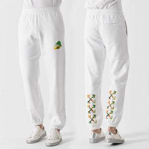 오프화이트 OMCH029 브러쉬 애로우 남성 조거팬츠 화이트