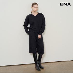 [BNX]브이넥 니트 밴딩 팬츠 셋업 (BX4OP001L0)