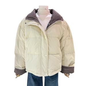 [에이지도르]투웨이 체크 리버시블 숏 패딩 ALFIWIJ106