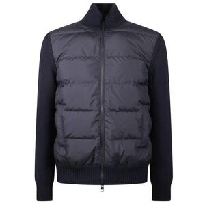 25 FW 몽클레어 로고 패치 패널 패디드 가디건 네이비 K20919B00040M1131