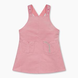 [베네통키즈] 튤립 포켓 코듀로이 멜빵 원피스_QAOP16561PK