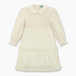 [베네통키즈] 스페셜 벨벳 샤 원피스_QAOP24561IV