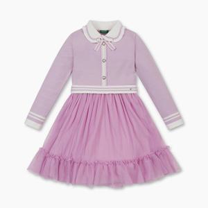 [베네통키즈] 카라 니트 샤 원피스_QAOP25561LV