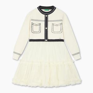 [베네통키즈] 스페셜 스티치 샤 니트 원피스_QAOP20561IV