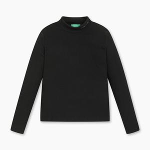 [베네통키즈] 골지 목폴라 티셔츠_QATS21561BK