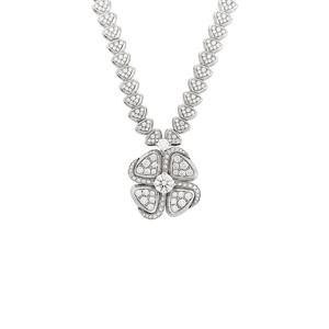 [엘러브] 불가리 피오레버 네크리스 18K 화이트골드 파베 다이아몬드 5ET1839