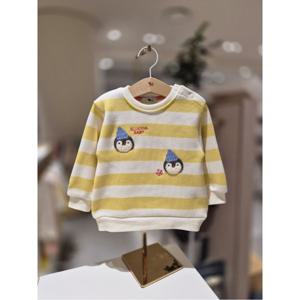 블루독베이비 10 24FW이월 (YE)애니멀 스트라이프 스웨트셔츠 (44C14334051)