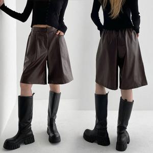 나야홍 / 위쉬몰 LT 레더자락5부와이드팬츠(T137H510) 빅사이즈