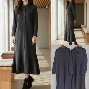 나야홍 / 위쉬몰 SM 일자단추플레어원피스(V520H510) 빅사이즈