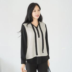 엄마옷 마담4060 반달배색블라우스 중년여성 데일리 -ZBL2511004-