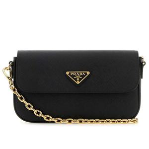 25 FW 프라다 트라이앵글 로고 플라크 골드톤 체인 링크 크로스백 1BD356NZV