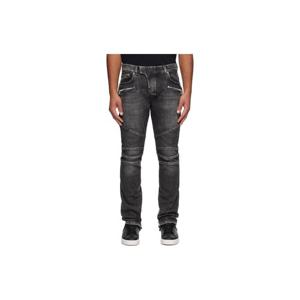 25 FW 발망 남성 그레이 슬림 핏 바이커 데님 진 252251M186005