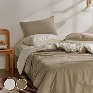 [파르페by알레르망] 파우더 코듀로이 극세사 차렵이불세트 Q