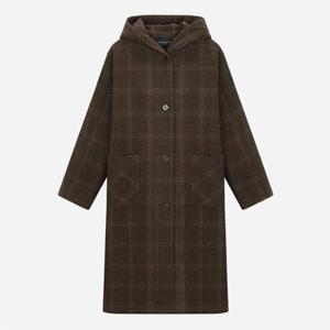 [써스데이아일랜드](T258MCT342W)후드 체크 롱 코트