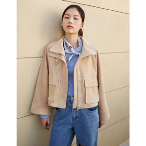 [에고이스트] ER1FZ260 아웃 포켓 A라인 크랍 자켓 (25년 봄)