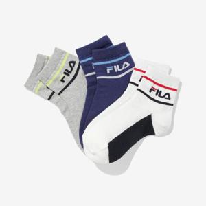 [휠라키즈] 3매입 키즈 스트라이프 리니어로고 중목양말 (FK3SCE5371X_INA)