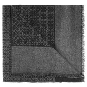 25 FW 페라가모 간치니 그리지오 울 프린지 모노그램 스카프 671684