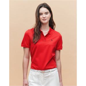 헤지스 여성 25SS 클래식핏 반소매피케 티셔츠 레드 HSTS5BC32R2