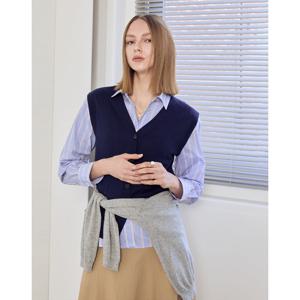 헤지스 여성 25SS 투웨이 니트 베스트 네이비 HSSW5BP92N2