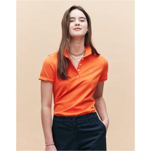 헤지스 여성 25SS 슬림핏 반소매피케 티셔츠 오렌지 HSTS5BC31O2
