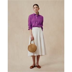 헤지스 여성 25SS 심플 플레어 스커트 화이트 HSSK5BP81WT