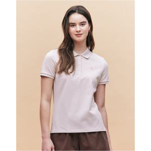 헤지스 여성 25SS 슬림핏 반소매피케 티셔츠 라이트베이지 HSTS5BC31I1