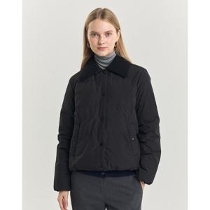 헤지스 여성 24FW 스테디셀러덕다운 블랙 탈착 카라 숏 중량다운 푸퍼 점퍼 WSJU4D906BK