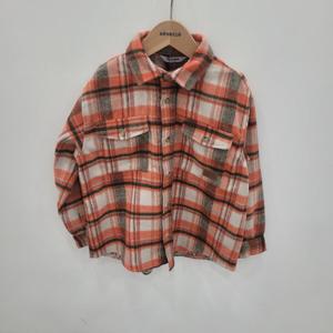 [레베끌레]레노마키즈 오렌지 빅체크 루즈핏셔츠 R2341B302_16_I