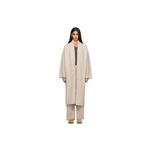 25 FW 로렌 마누지안 여성 오프 화이트 롱 숄 가디건 252874F095012