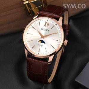 시티즌 AK5003-05A 문페이즈 클래식 라운드 캐쥬얼정장 남자 가죽 시계 c