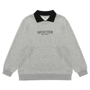 [에꼴리에]남아용 심플 레터링 요꼬 카라 맨투맨티 23D3411 GY_J