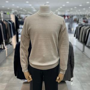 [지오지아]워셔블 와플 패턴 라운드 니트_ABE4ER1103_BE_DG