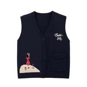 [레코브](2컬러)앞단추그림 니트베스트 SB31DXKV902X