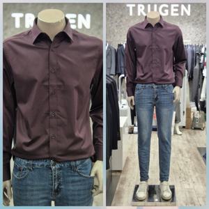 [트루젠]딥 버건디 이지케어 사방 스판 세미 셔츠(W0MRD320)_D