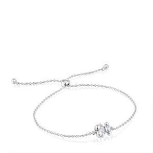 [토스(주얼리)]TOUS 실버 앤 락 크리스탈 쿼츠 베어 모티브 체인 팔찌 / 1004227100