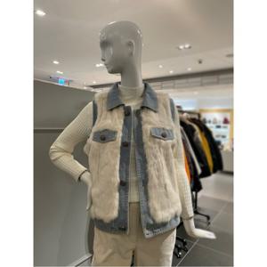 르니앤맥코이 데님 배색 토끼털 베스트 (MN01FV300HJY)