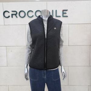 [크로커다일레이디]넥카라 집업 베스트CLEWVT201-BK _BP