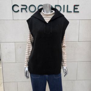 [크로커다일레이디]숄카라 베스트CLEWSW001-BK_BP